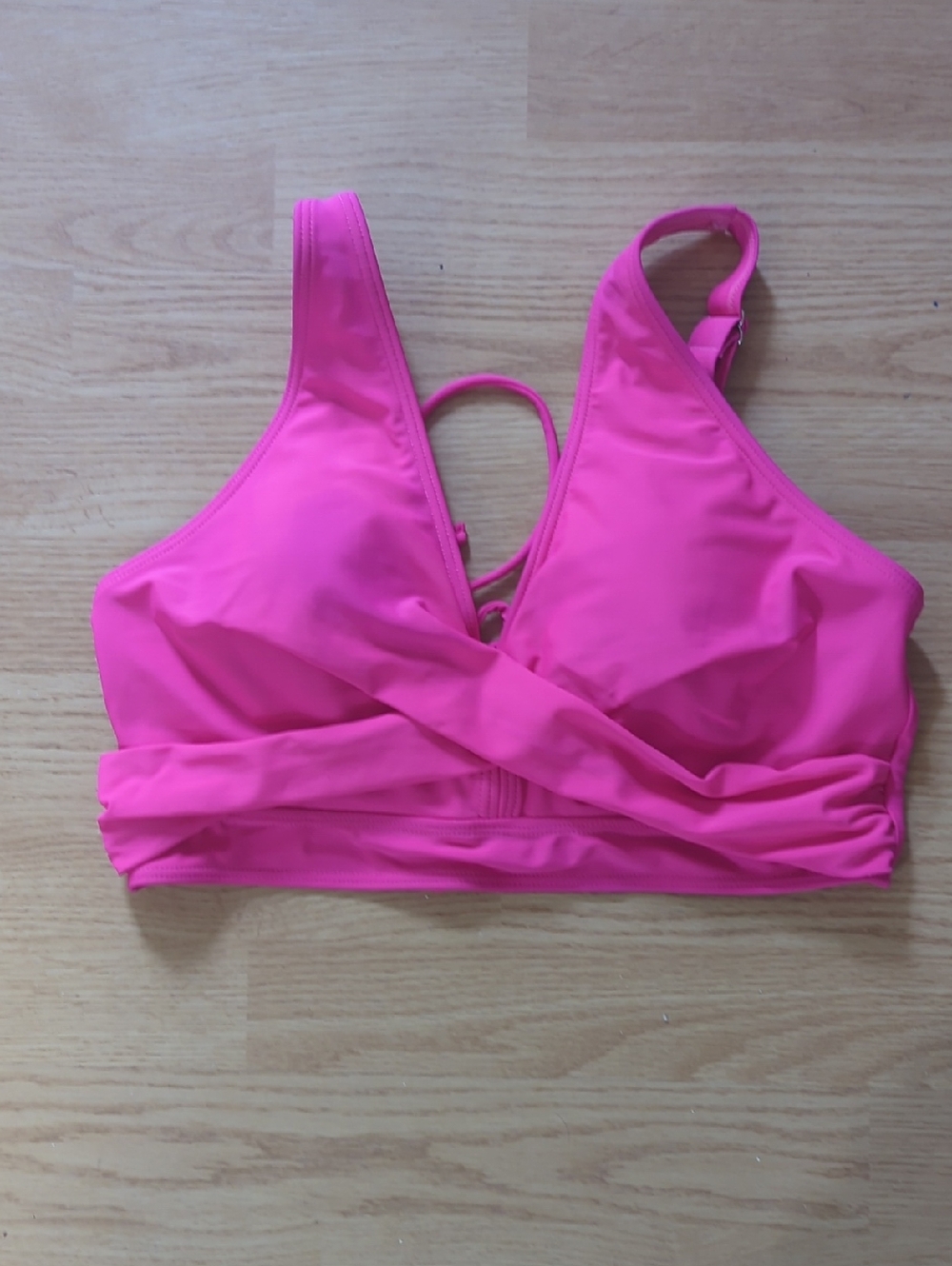 Women's Hot Pink Twist-Front Swim Top